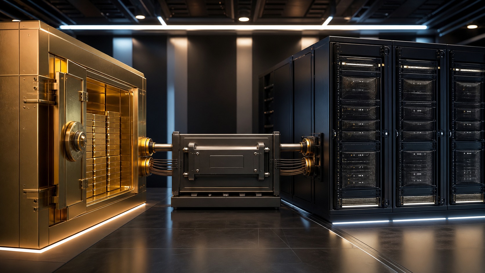Custody bridge between a secured asset vault and smart-contract server infrastructure.