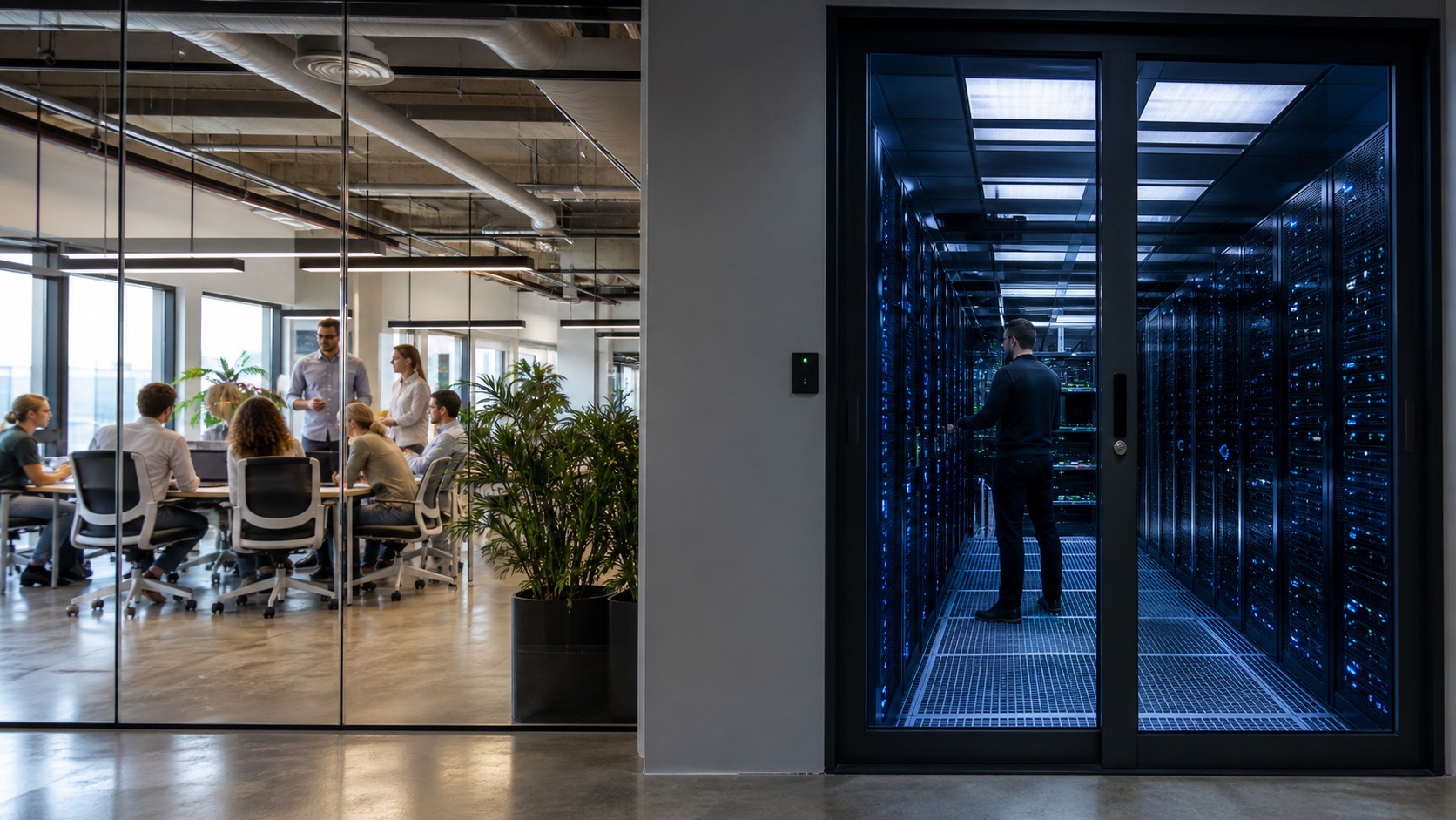 Open public network space contrasted with controlled private blockchain operations.
