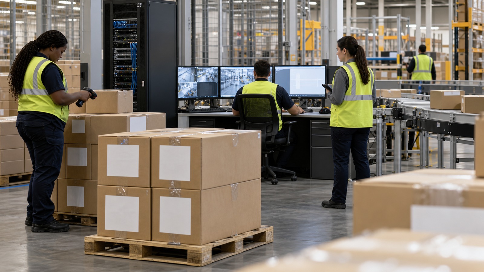 Ultra photorealistic hero image for Distributed Ledger Models for Logistics and Tracking