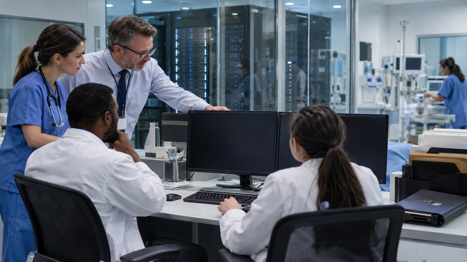 Ultra photorealistic hero image for Distributed Ledger Technology in Healthcare Systems